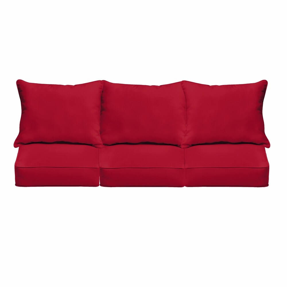 Westby Crimson Indoor/ Outdoor Corded Pillow and Cushion 6-pc Sofa Set