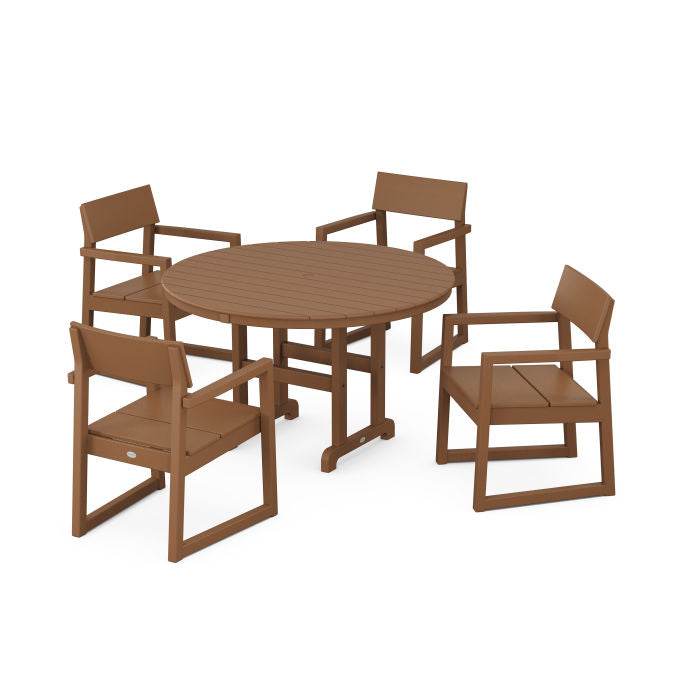 Polywood EDGE 5-Piece Round Farmhouse Dining Set PWS1359-1