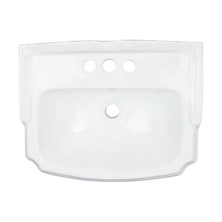 RENOVATORS SUPPLY MANUFACTURING Cloakroom 19 in. Pedestal Combo Bathroom Sink in White with Overflow 19355