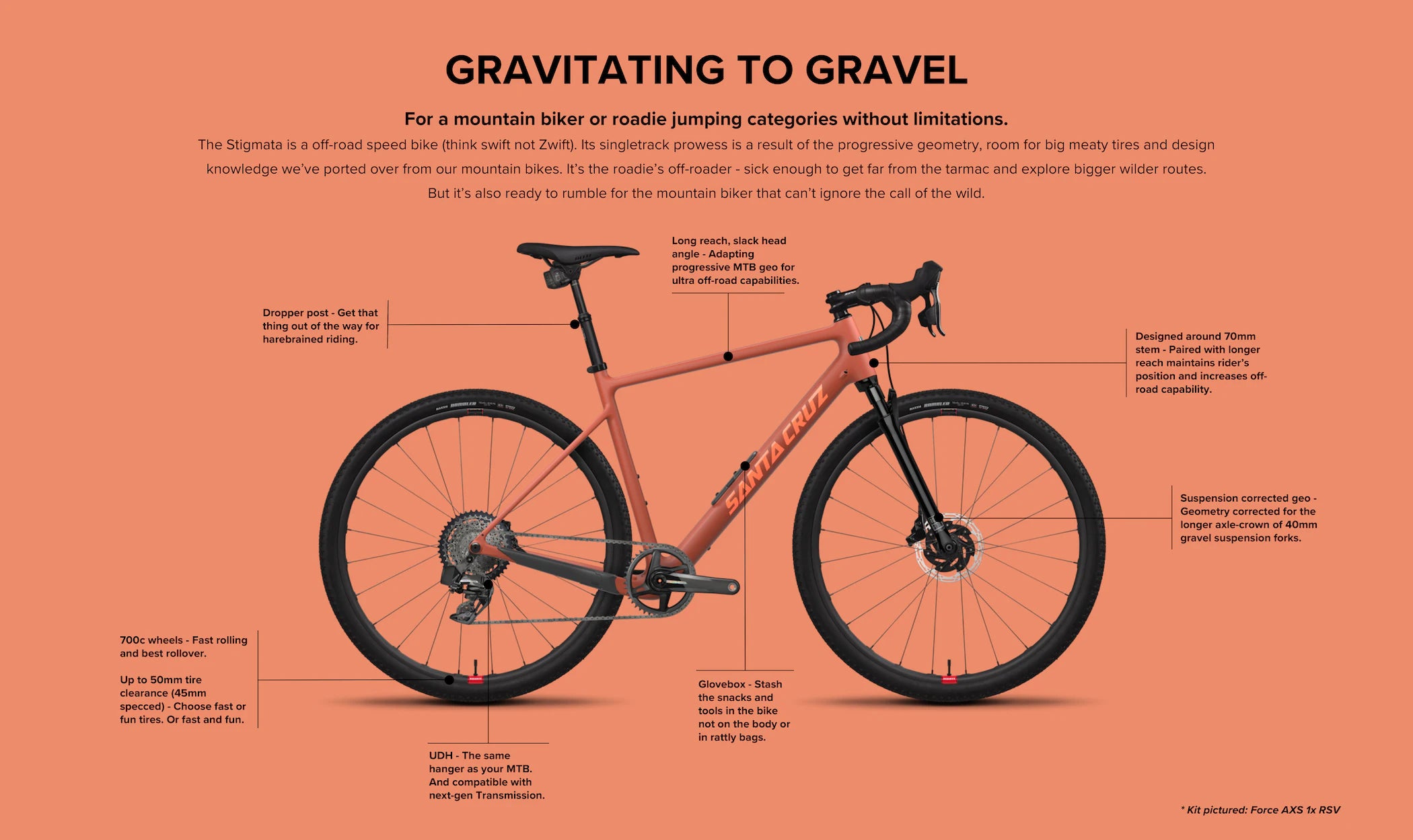 Santa Cruz Stigmata CC 700c - Rival AXS 1x - Brick Red - 2024