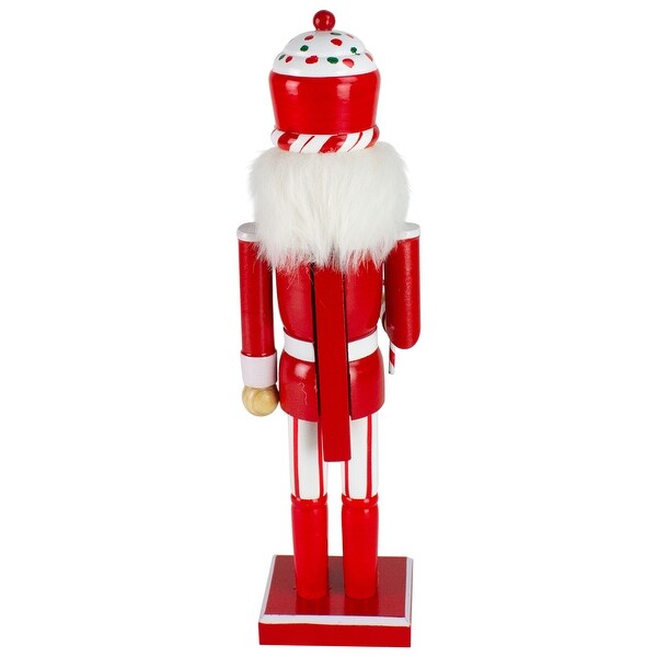 14 Red and White Wooden Candy Cane King Christmas Nutcracker