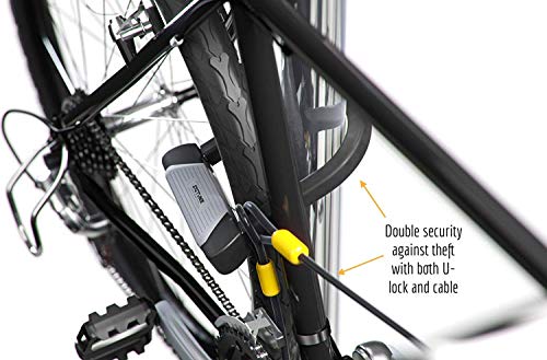 SIGTUNA Bike Lock - 16mm Heavy Duty Bicycle U Lock Combo with Square Steel Bike U-Lock Shackle and 1800mm Woven Steel Double-Loop Cable Chain Plus Key-Hole Cover and 3 High-Security Keys