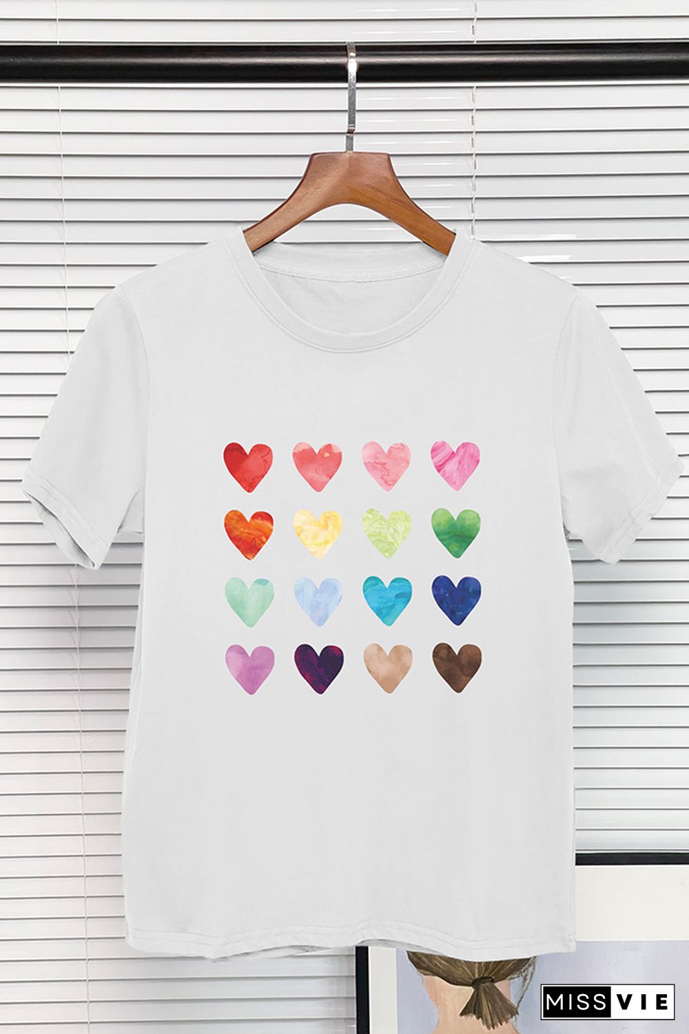 Watercolor Heart Tee, Heart Graphic Shirt Wholesale