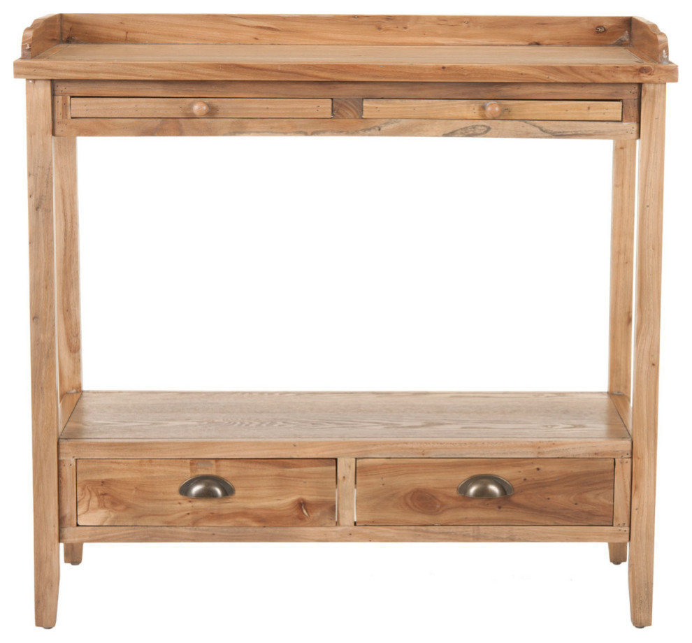 Jacob Console  With Storage Drawers Weathered Oak   Transitional   Console Tables   by Rustic Home Furniture Deco  Houzz