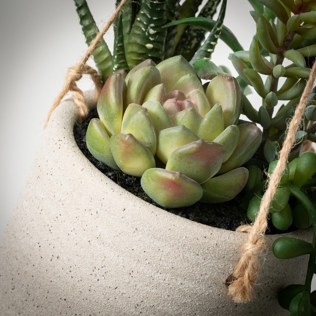 Sullivans Artificial Hanging Succulent In Pot 7 quot h Green