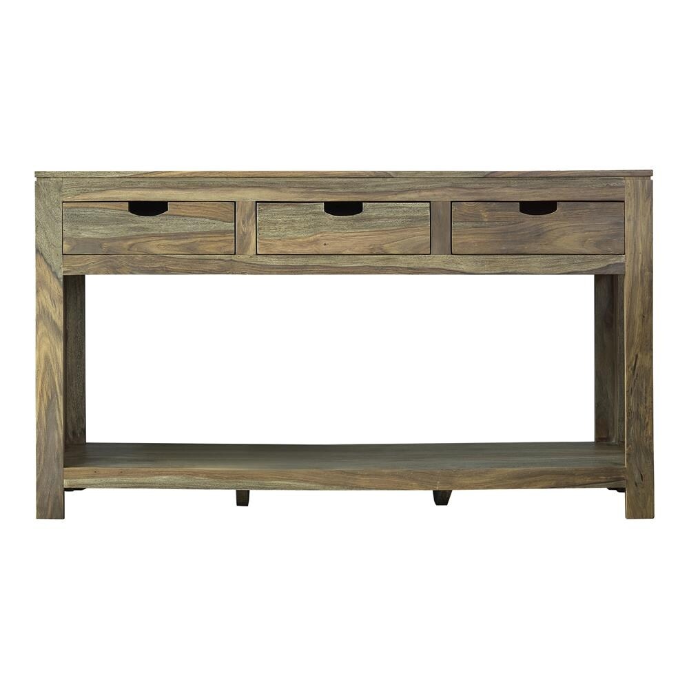 Coaster Furniture Esther Natural Sheesham 3 drawer Storage Console Table