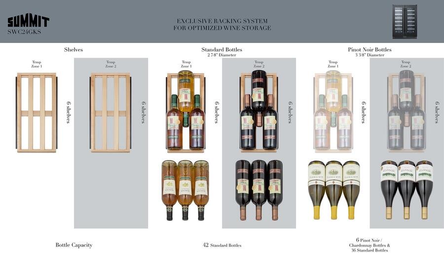 Summit SWC24GKS 24 Inch Black Stainless Steel Wine Cooler