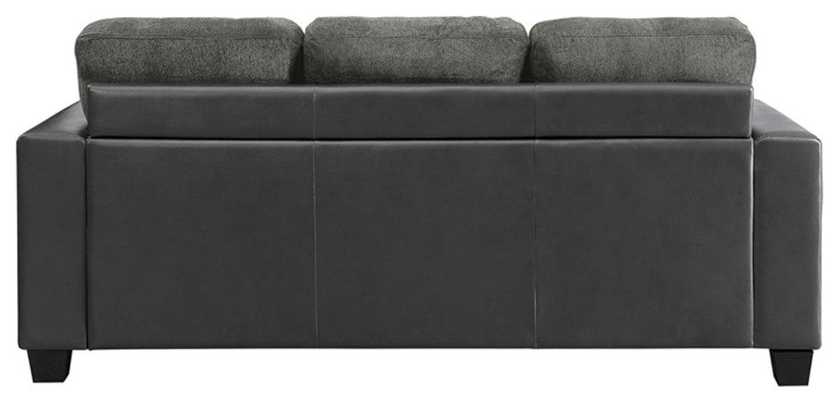 Lexicon Slater Reversible Sofa Chaise with 2 Pillows in Gray   Transitional   Sectional Sofas   by Homesquare  Houzz