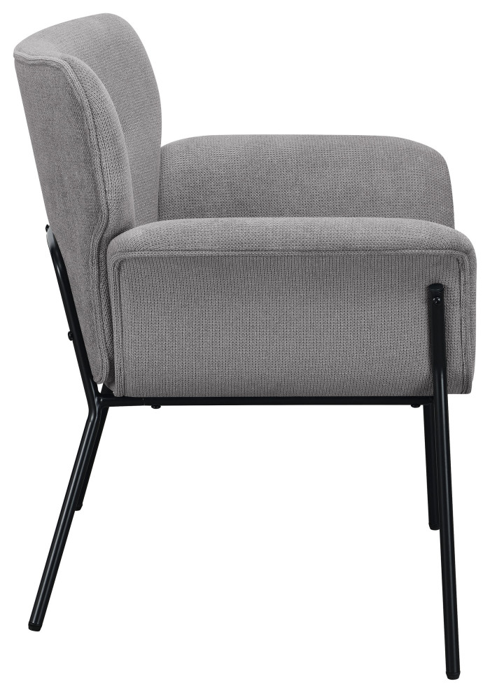 Davina Upholstered Flared Arms Accent Chair Ash Grey   Modern   Armchairs And Accent Chairs   by Modon  Houzz