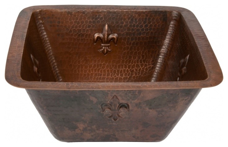 15 quotSquare Copper Bar or Prep Sink   Traditional   Bar Sinks   by Unique Online Furniture  Houzz