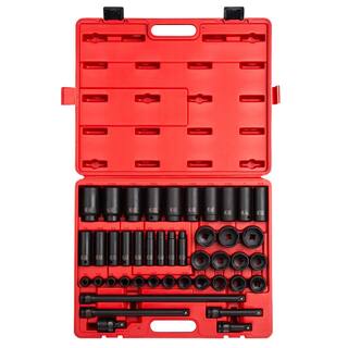 SUNEX TOOLS 12 in. Drive SAE Master Impact Socket Set (43-Piece) 2568