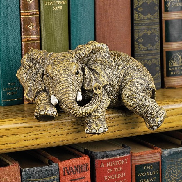 Design Toscano Ernie The Elephant Shelf Sitter Sculpture Set Of Two