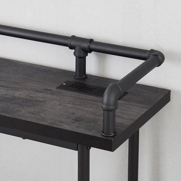 Console Table with 2 Outlet and 2 USB Ports for Living Room and Hallway