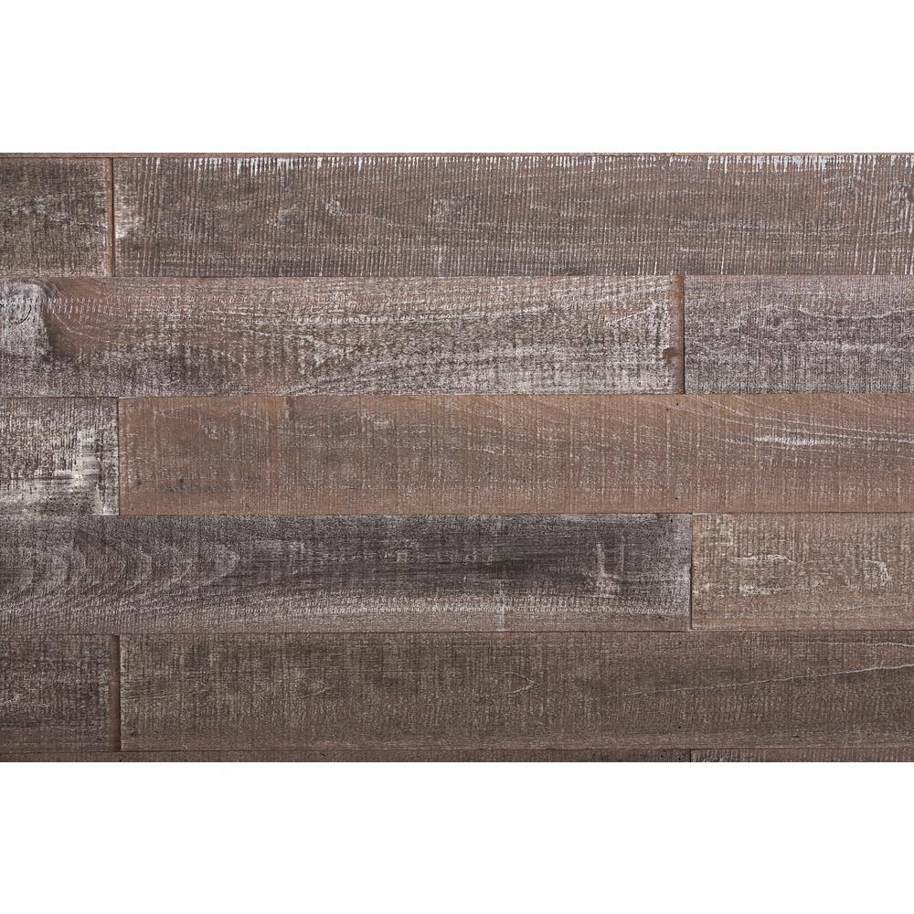 Thermo-treated 14 in. x 5 in. x 4 ft. Brown Holey Wood Wall Planks 10 Sq. Ft. Per Pack RichM802Wood01