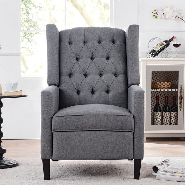 Manual Wing Upholstered Accent Chair Armchair with Tufted Back - 27