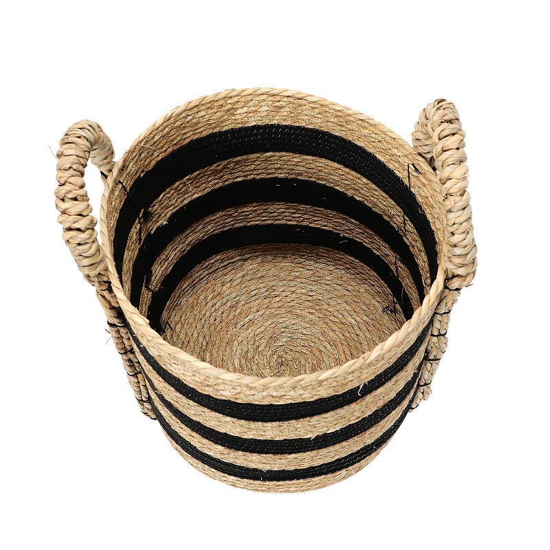 Household Essentials Braided Grass Handle and Cotton Rope Basket