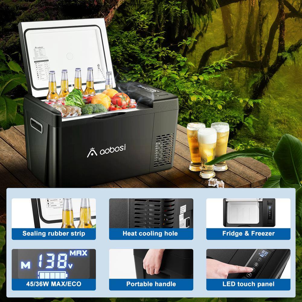 Aaobosi 25 in. 2.4 cu. ft. Mini Refrigerator in Black with Wi-Fi App Control Car Fridge UL-C22HDW