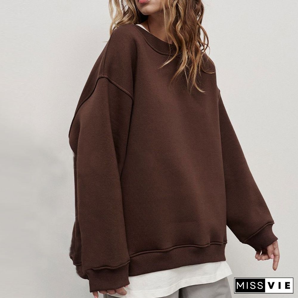 Casual Loose Polar Fleece Sweatshirt