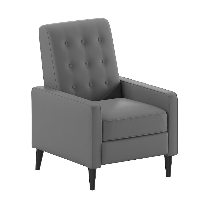 Emma and Oliver Jules Mid-Century Modern Tufted Upholstered Pushback Recliner