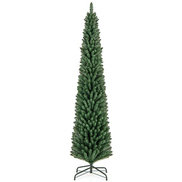 Costway 5/6/7/8 FT Pencil Christmas Tree Artificial Xmas Tree with