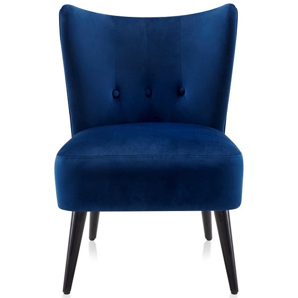 BELLEZE Sheila Velvet Accent Chair w/ Button Tufted Wingback， 3 Colors