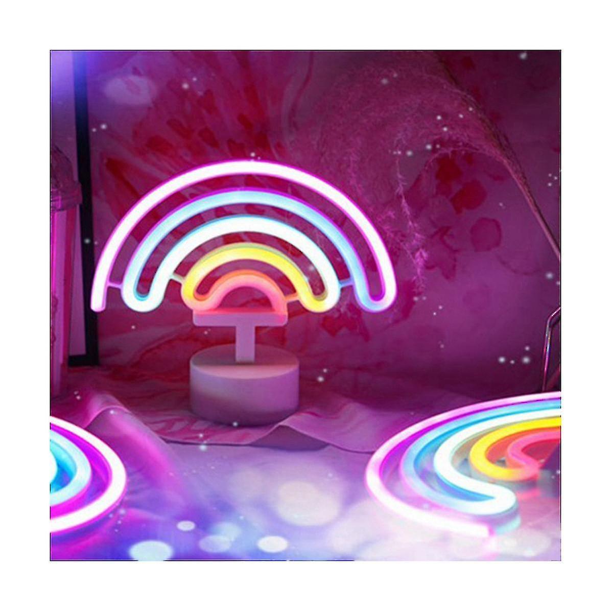 Rainbow Led Lamp Girls Bed Warm Rat 3d Acrylic Table Desk Lamp