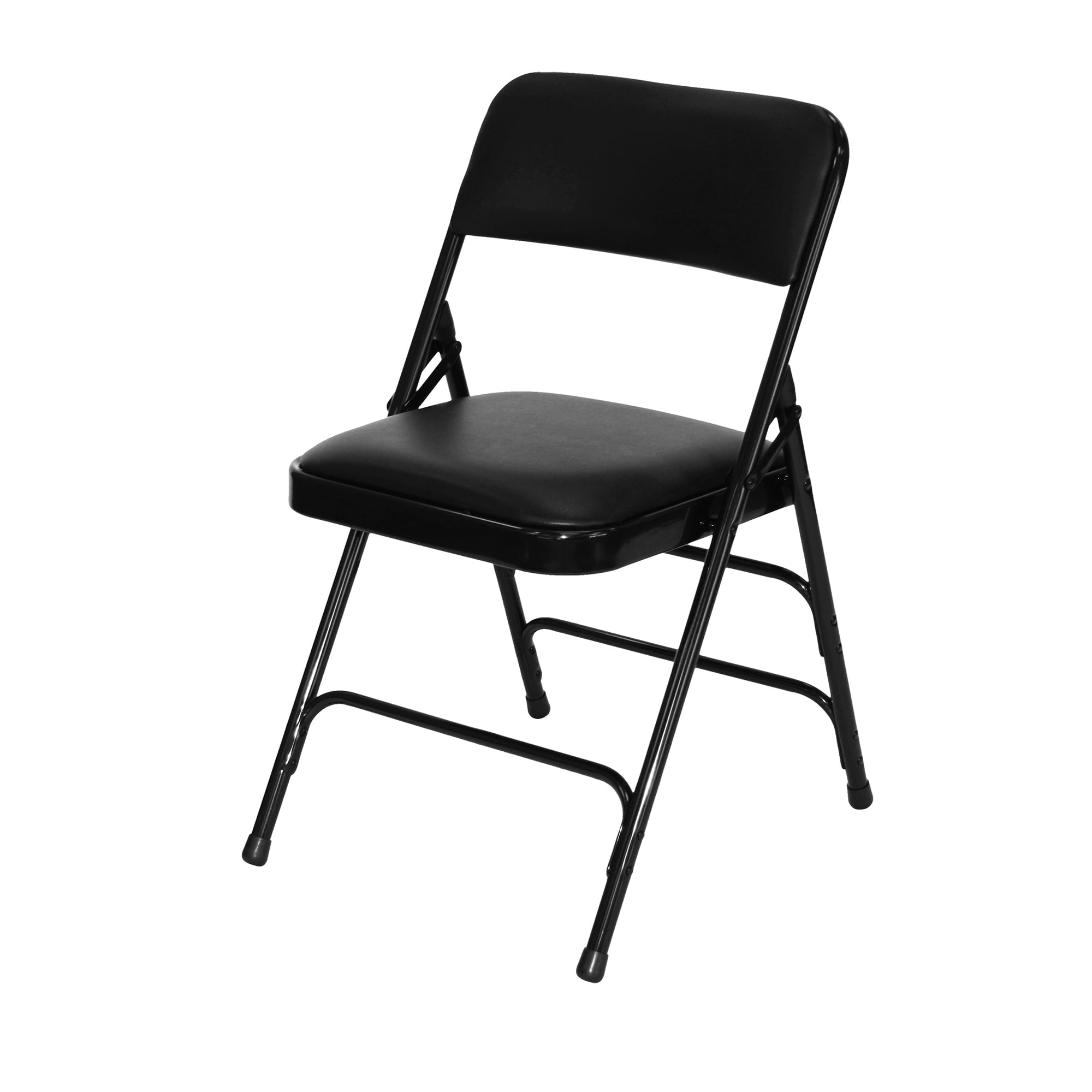 Chair - Rhino Vinyl Padded Metal Folding w/Triple Brace Quad Hinge - Black (4/Box)