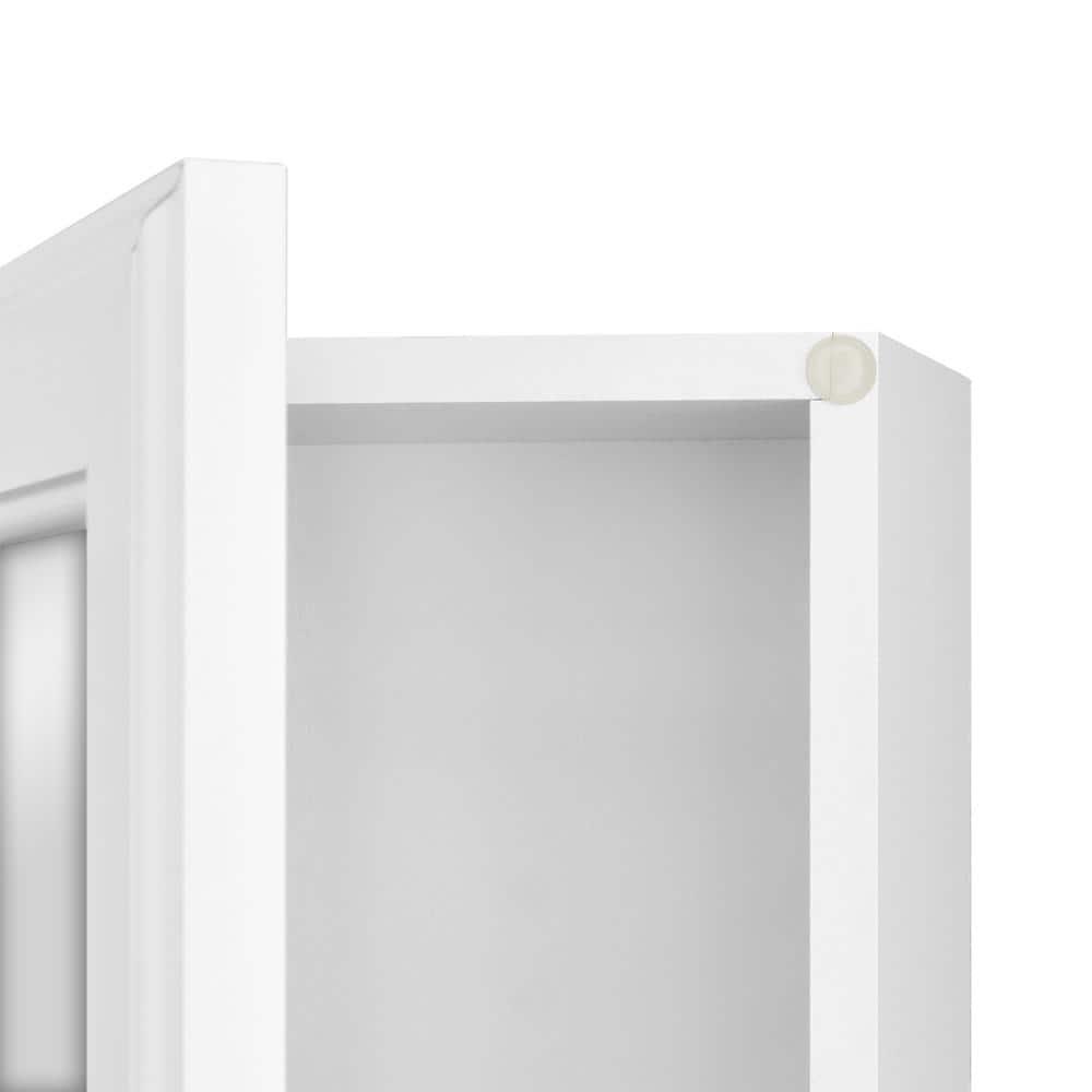 Home Decorators Collection 30 in W x 29 in H Fog Free Framed SurfaceMount TriView Bathroom Medicine Cabinet in White with Mirror