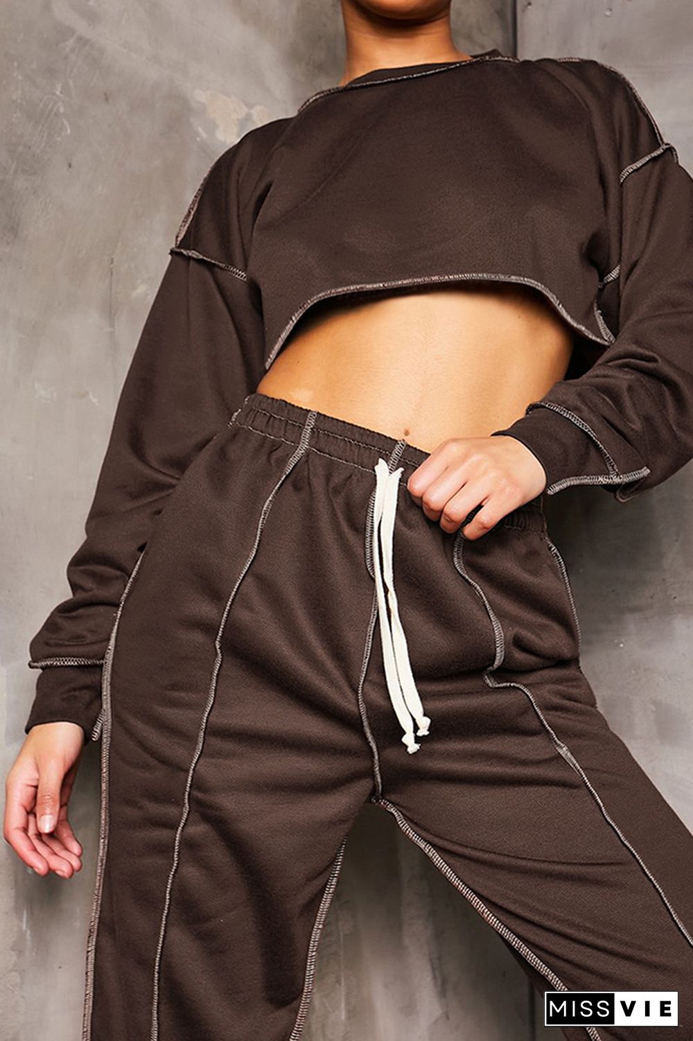 Long Sleeve Crop Tops & Pants Sports Set Wholesale