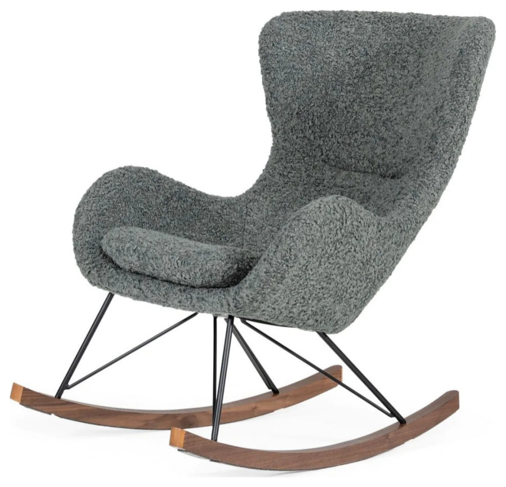 Bennett Modern Gray Sheep Rocking Chair   Midcentury   Rocking Chairs   by Rustic Home Furniture Deco  Houzz