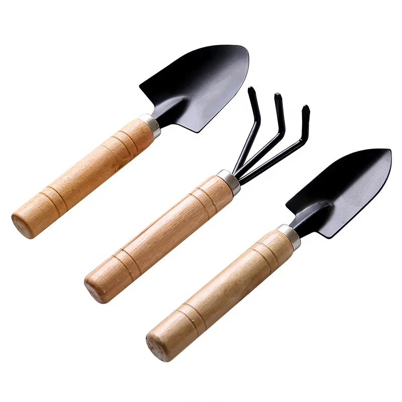 Mini gardening three piece garden small shovel digging soil gardening flower and vegetable tool kit supplies wholesale