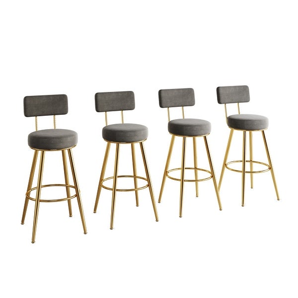 30inch Bar Stools with Velvet Upholstered Back