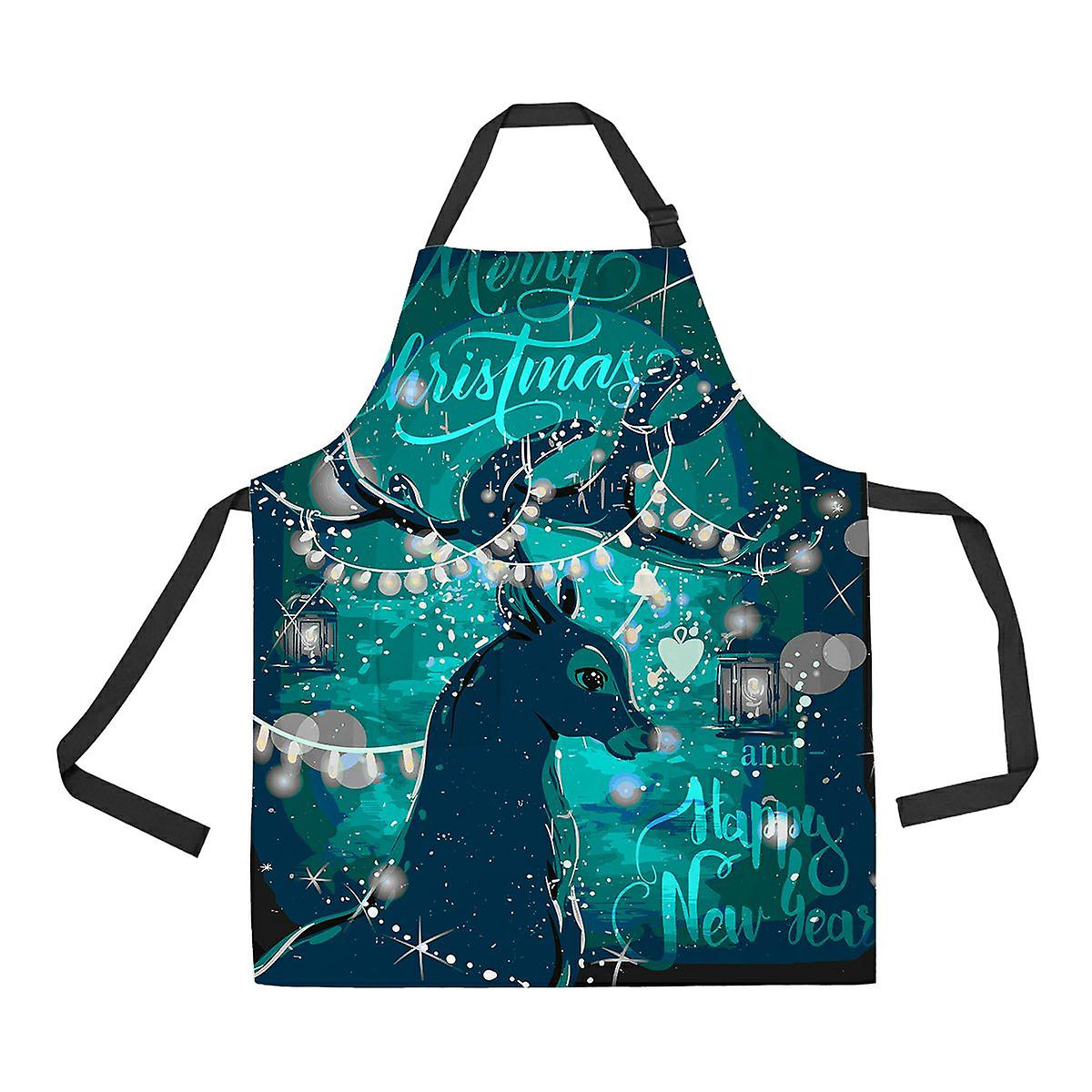 Magic Christmas Deer Apron Home Kitchen Apron With Pockets