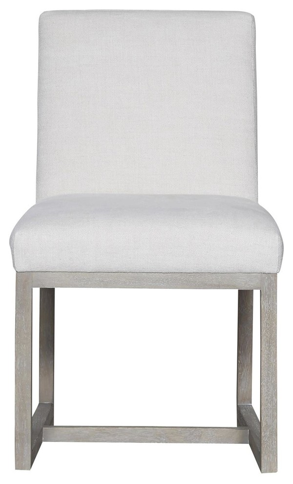 Carter Belgian Linen Upholstered Modern Dining Chair  Set of 2   Farmhouse   Dining Chairs   by HedgeApple  Houzz