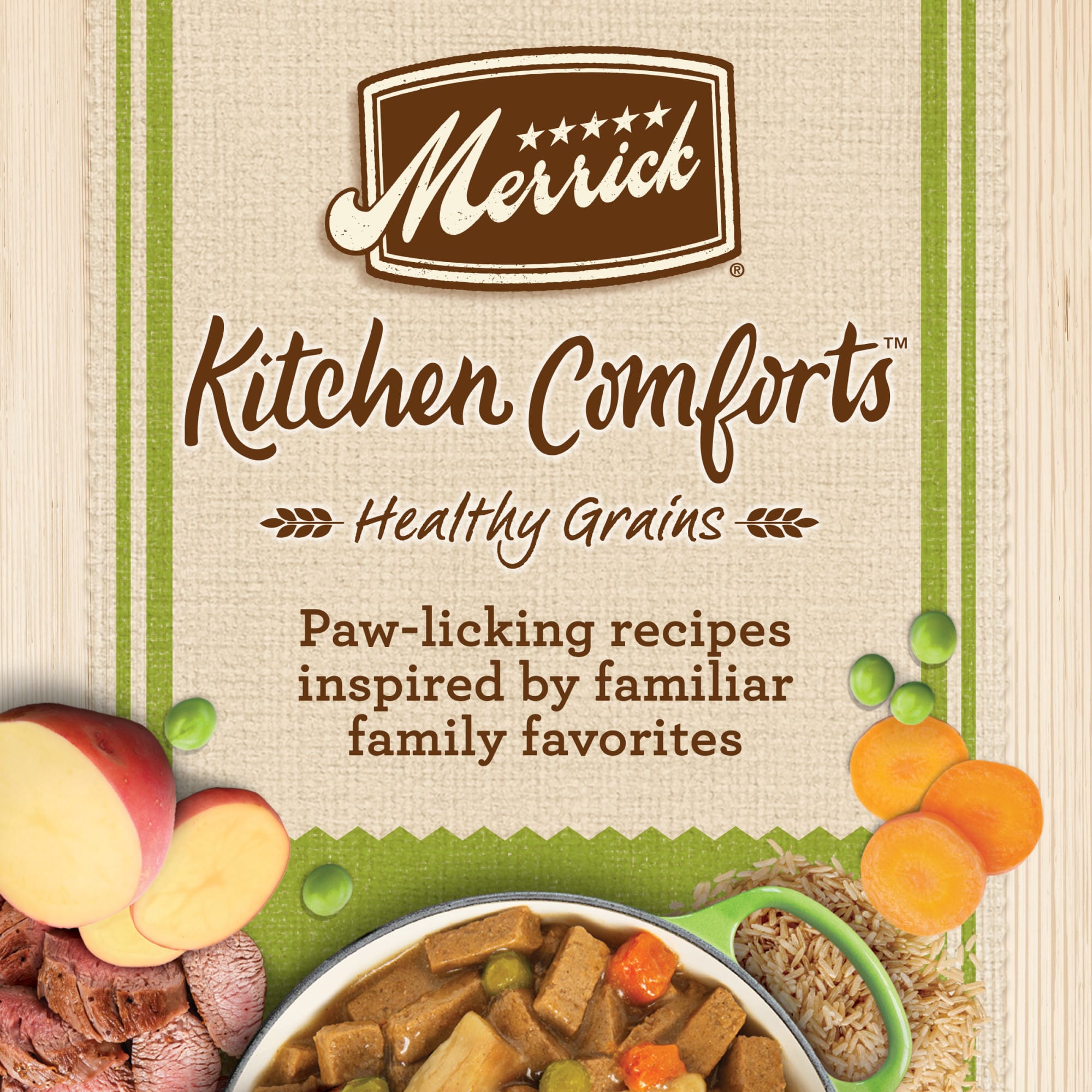 Merrick Healthy Grains Kitchen Comforts， Lamb Shepherds Pie， Lamb and Rice Wet Dog Food， 12.7 oz.， Case of 12