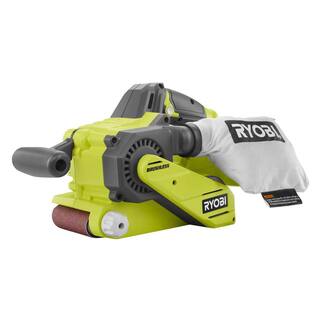 RYOBI ONE+ 18V Cordless Brushless 3 in. x 18 in. Belt Sander (Tool Only) with Dust Bag and 80-Grit Sanding Belt P450