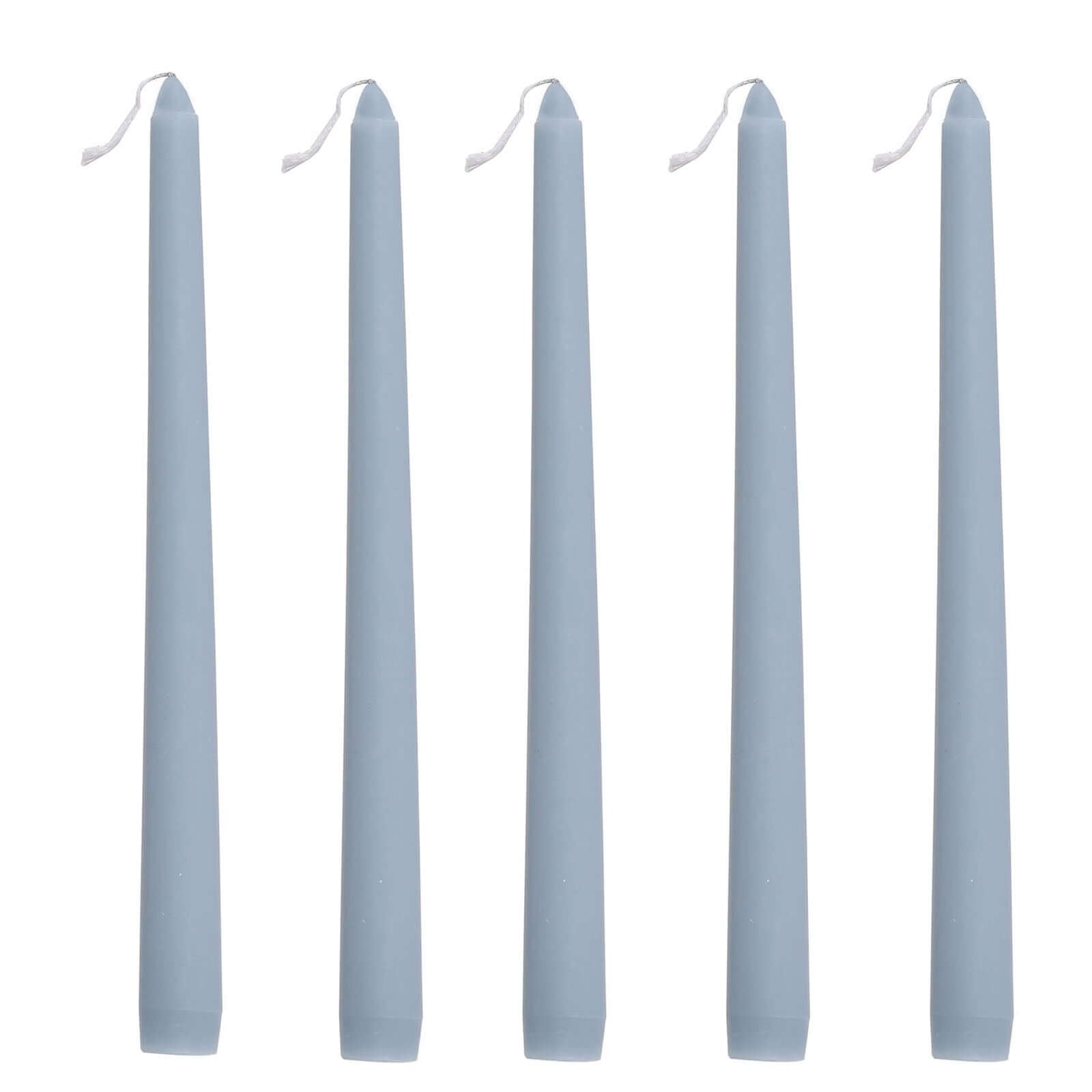 12 Pack Dusty Blue Premium Wax Taper Candles, Unscented Candles 10