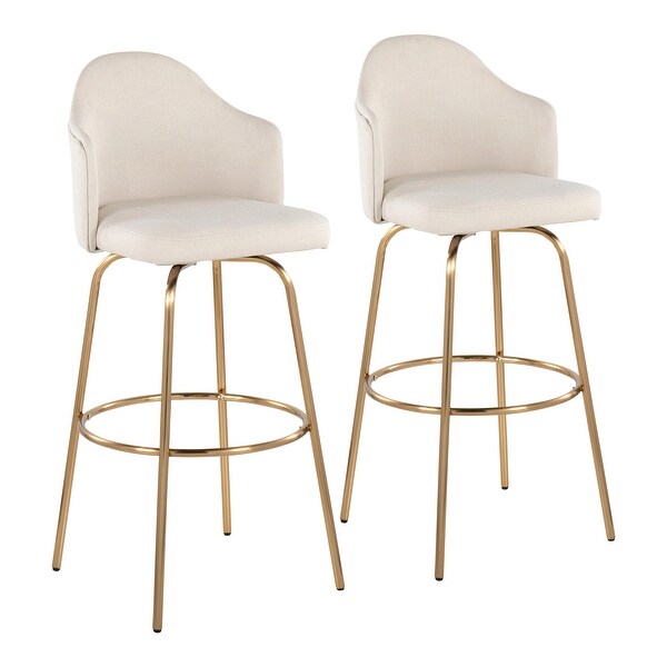 Carson Carrington Valsatra Upholstered Bar Stool with Metal Base (Set of 2)