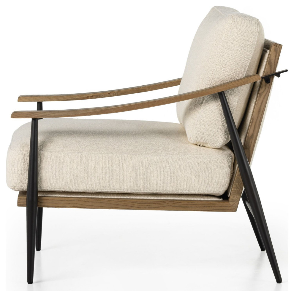 Kennedy Kerbey Ivory Chair   Midcentury   Armchairs And Accent Chairs   by Zin Home  Houzz