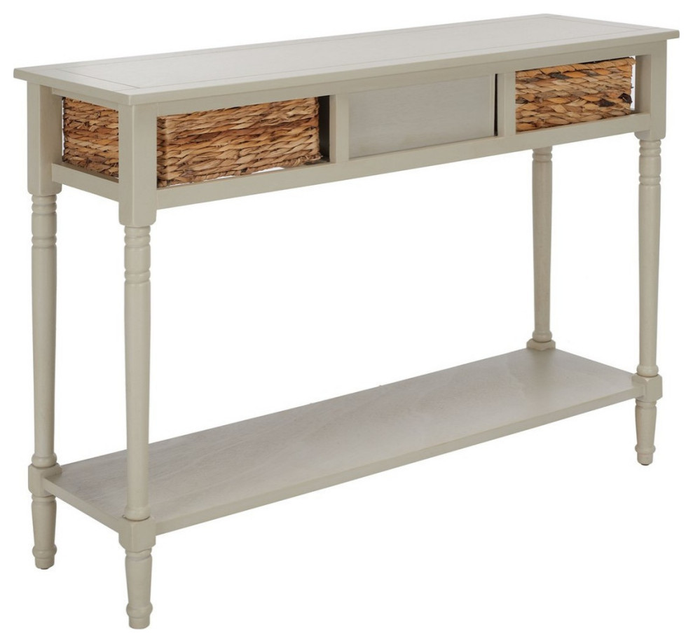 Marissa Console Table With Storage Vintage Gray   Traditional   Console Tables   by Rustic Home Furniture Deco  Houzz