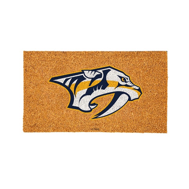 Evergreennhlnashville Predators Logo Natural Coir 28 X 16 Inches Indoor Outdoor Doormat