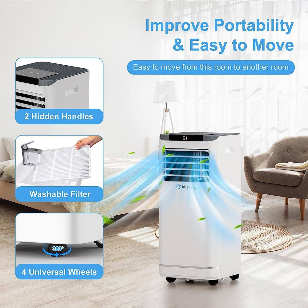 10000 BTU Portable Air Conditioner Cools 450 Sq. Ft. with Heater and Dehumidifier with Remote LED Display in White K-BK-71