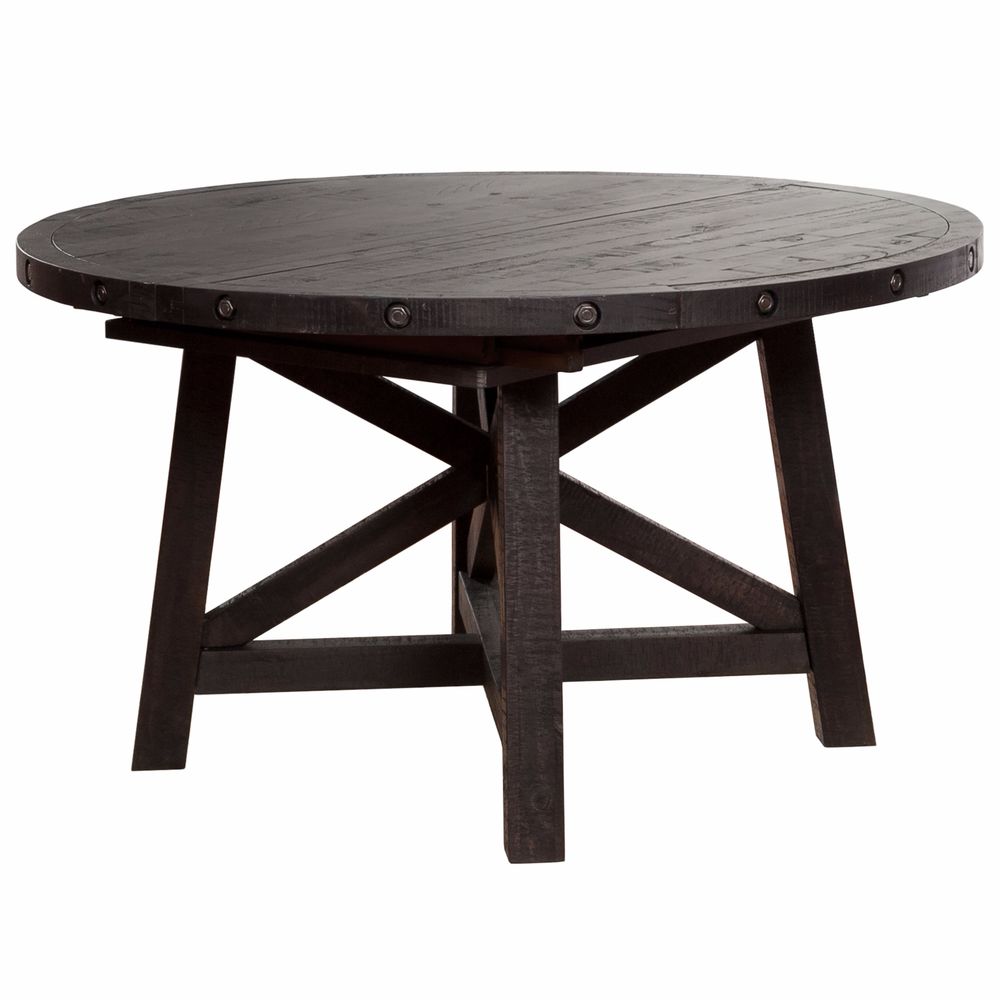 Industrial Solid Wood Round Extension Table