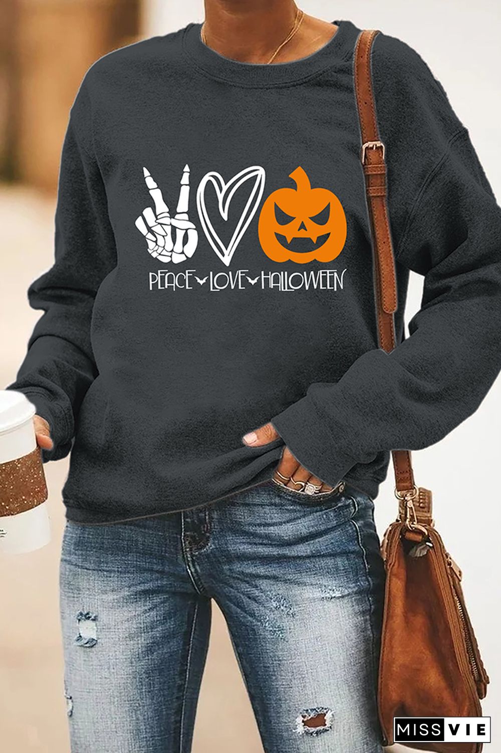 Peace Love Halloween Sweatshirt Wholesale