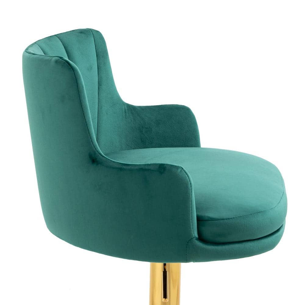 ZIRUWU 42.13 in.Emerald Metal Bar Stool with Back and Footrest Counter Height Bar Chairs ZZQ-JBY721A18