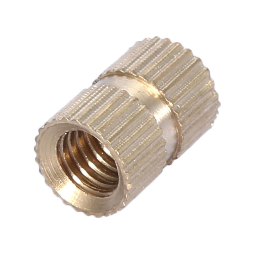 10 Pcs M6 Female Thread Knurled Nuts Brass Threaded Insert Embedment Nuts Hydraulic Welded Assortment Kit[m6*10l*8.3mm]