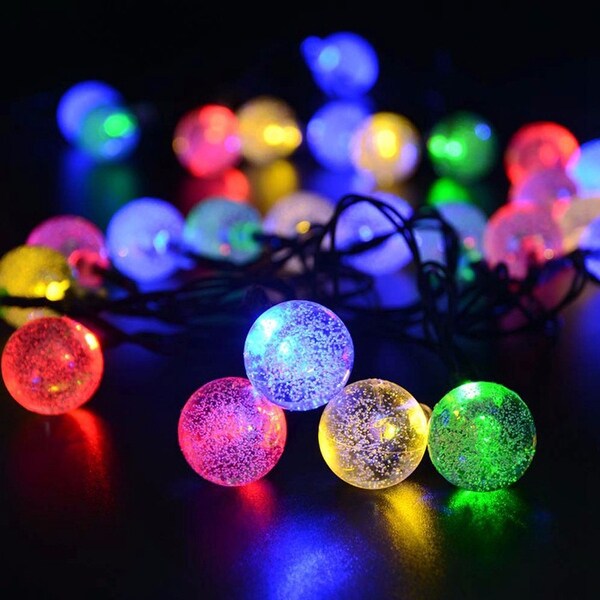 Solar 30 LED String Light Globe Ball Garden Path Yard Decor Lamp - 21ft Total Length Shopping - The Best Deals on String Lights | 39210862