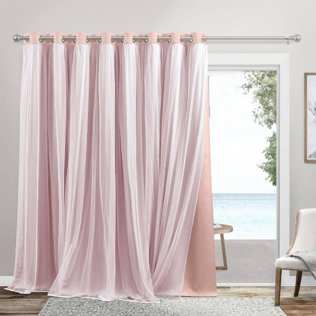 Catarina Layered Room Darkening Blackout And Sheer Grommet Top Curtain Panel Patio Exclusive Home