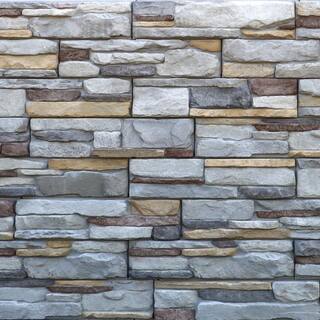 M-Rock P-Series 5 in. x 20 in. Hampton Ledge Stone Concrete Stone Veneer (100 sq. ft.Crate) mrhamptoncrate