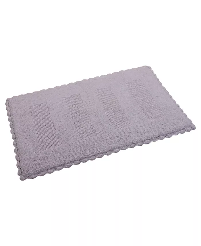 Saffron Fabs Crochet Lace SPA 34 x 21 Reversible Cotton Bath Rug